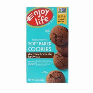 Enjoy Life Foods, ソフトベイクドクッキー、ダブルチョコレートブラウニー、6オンス (170 g)