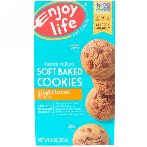 Enjoy Life Foods, ソフトベイクドクッキー, ジンジャーブレッドスパイス, 6オンス (170 g)
