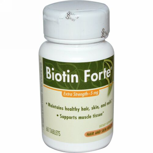 Enzymatic Therapy, ビオチンフォルテ、エクストラストロング、5 mg、60 錠 (Discontinued Item)