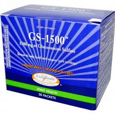 Enzymatic Therapy, GS-1500、 関節の健康、 オレンジフレーバー、 1500 mg、 30パック (Discontinued Item)