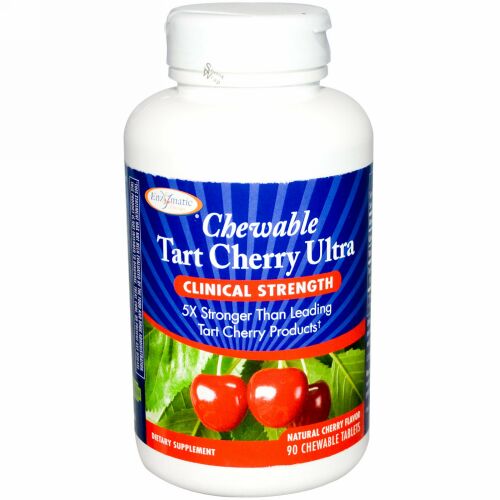 Enzymatic Therapy, タルト・チェリー・ウルトラ・チュアブル、天然チェリー味、チュアブル・タブレット90 錠 (Discontinued Item)