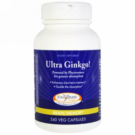 Enzymatic Therapy, すごいイチョウ！（Ultra Ginkgo!）, 脳/記憶, 240粒（ベジタリアンカプセル） (Discontinued Item)