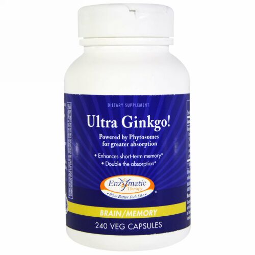 Enzymatic Therapy, すごいイチョウ！（Ultra Ginkgo!）, 脳/記憶, 240粒（ベジタリアンカプセル） (Discontinued Item)