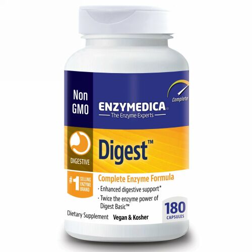 Enzymedica, ダイジェスト（Digest）, 完全な酵素フォーミュラ, 180カプセル