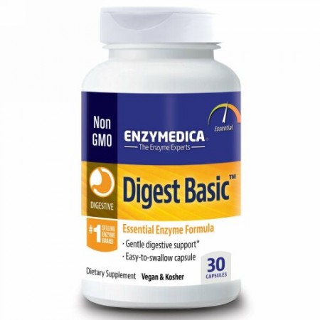 Enzymedica, ダイジェストベーシック、必須酵素フォーミュラ、30カプセル