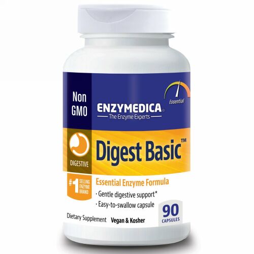Enzymedica, ダイジェストベーシック（Digest Basic）, 必須酵素フォーミュラ, 90カプセル