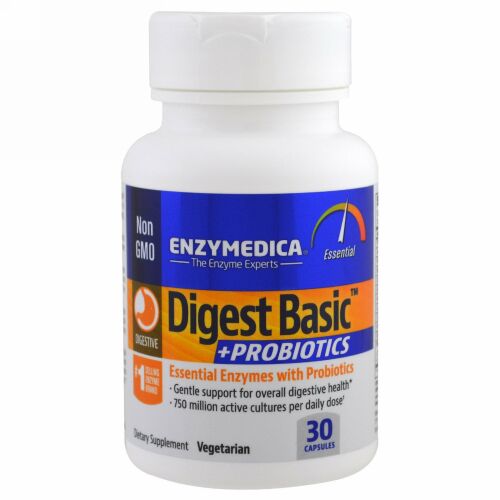Enzymedica, ダイジェスト・ベーシック+プロバイオティクス、30カプセル