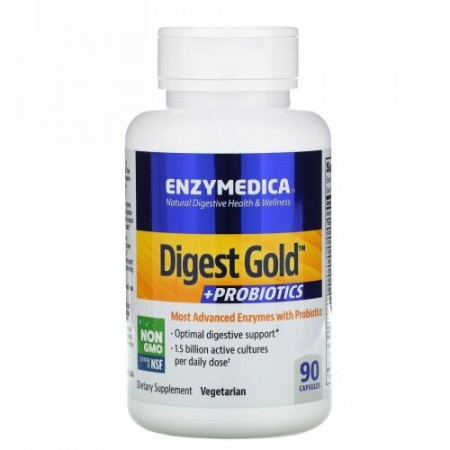 Enzymedica, ダイジェストゴールド＋プロバイオティクス（Digest Gold + Probiotics）, 90カプセル