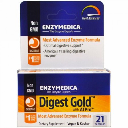 Enzymedica, ATプロ配合ダイジェストゴールド、21カプセル