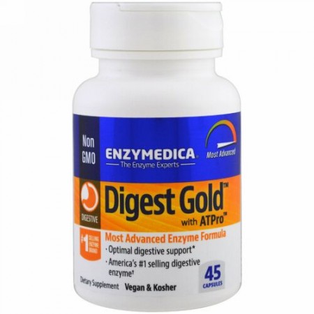 Enzymedica, ATプロ配合ダイジェストゴールド、45カプセル