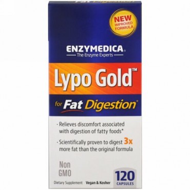 Enzymedica, リポゴールド（Lypo Gold）, 脂肪の消化を最適化, 120カプセル