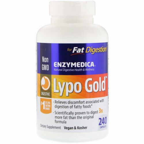 Enzymedica, リポゴールド、240カプセル