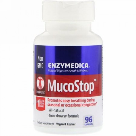 Enzymedica, ムコストップ、96カプセル