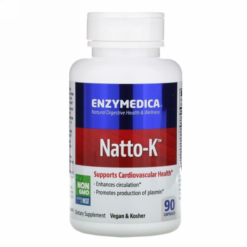 Enzymedica, 納豆-K, 心臓血管, 90カプセル
