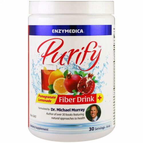 Enzymedica, ピュリファイ、ファイバードリンク+、ザクロ・レモネード、8オンス (Discontinued Item)