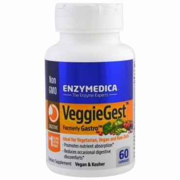 Enzymedica, VeggieGest、60カプセル