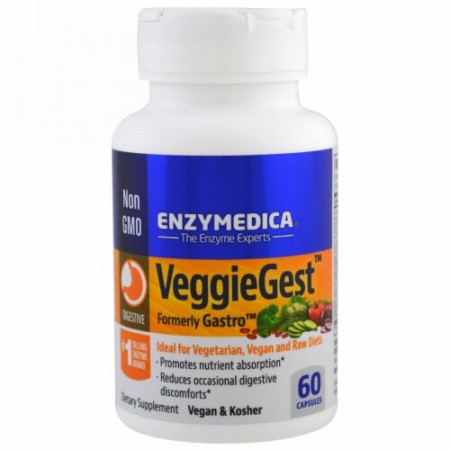 Enzymedica, VeggieGest、60カプセル