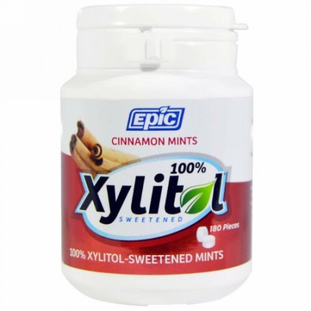 Epic Dental, 100% キシリトール使用、 シナモン ミント、 180 個 (Discontinued Item)