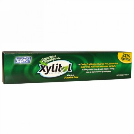 Epic Dental, Kid Safe、 キシリトール使用、 スペアミント ハミガキ、フッ素不使用、 4.9 oz (Discontinued Item)