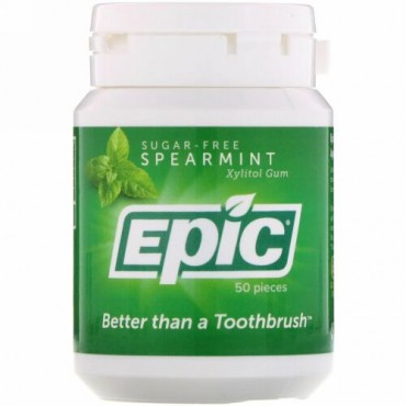 Epic Dental, キシリトールガム、シュガーフリー、スペアミント、50個