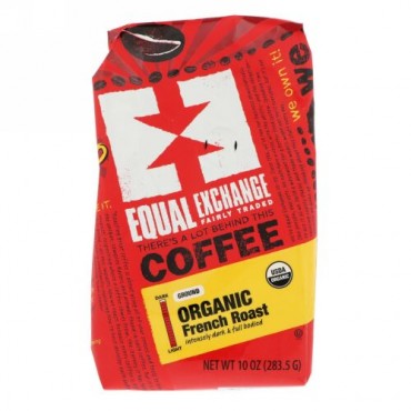 Equal Exchange, オーガニック、コーヒー、フレンチロースト、粉末、10 oz (283.5 g)