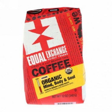 Equal Exchange, オーガニック、コーヒー、心・体・魂、粉末、12 oz (340 g)