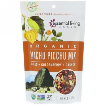 Essential Living Foods, オーガニック、マチュピチュミックス、カカオ+ゴールデンベリー+カシュー、6 oz (170 g) (Discontinued Item)