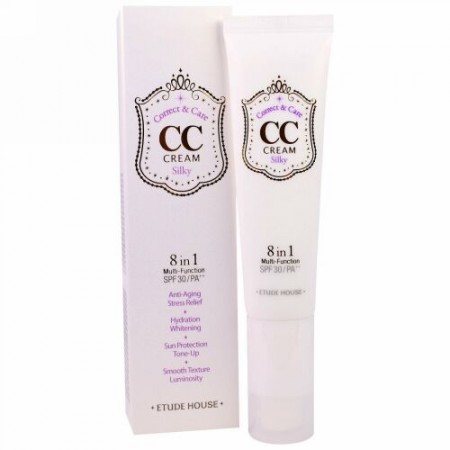 Etude House, コレクト＆ケアCCクリームSPF 30 / PA ++、シルキー、1.23オンス（35g） (Discontinued Item)