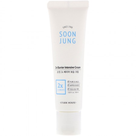 Etude House, Soon Jung（スンジョン）、2Xバリアインテンシブクリーム、60ml（2.02液量オンス）