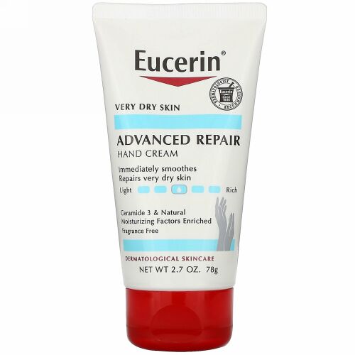 Eucerin, アドバンスリペア ハンドクリーム 無香料 2.7 oz (78 g)