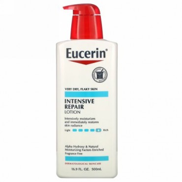 Eucerin, 集中的な修復、豊かな質感のローション、無香料、16.9 fl oz (500 ml)
