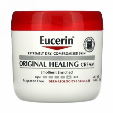 Eucerin, オリジナルヒーリングクリーム、極度に乾燥したダメージ肌用、無香料、454 g