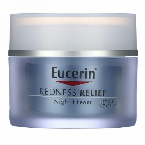 Eucerin, 皮膚の発赤を緩和、皮膚科学のスキンケア、ナイトクリーム、1.7オンス（48 g）