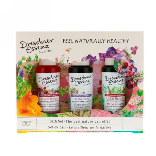 European Soaps, ドレスナーエッセンス、バスセット、3品、各0.68 fl oz (20 ml) (Discontinued Item)