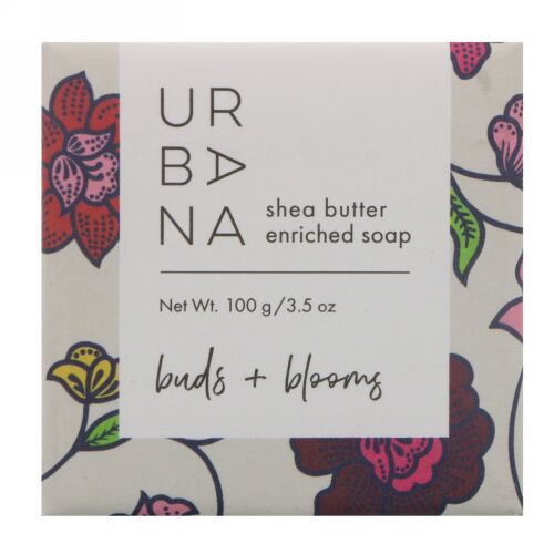 European Soaps, アーバナ、シアバターエンリッチドソープ、バッズ+ブルーム、3.5 oz (100 g) (Discontinued Item)