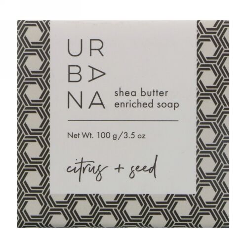 European Soaps, アーバナ、シアバターエンリッチドソープ、シトラス+シード、3.5 oz (100 g) (Discontinued Item)