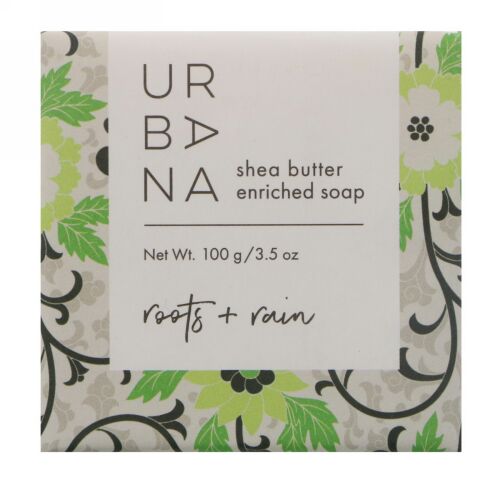 European Soaps, アーバナ、シアバターエンリッチドソープ、ルーツ+レイン、3.5 oz (100 g) (Discontinued Item)