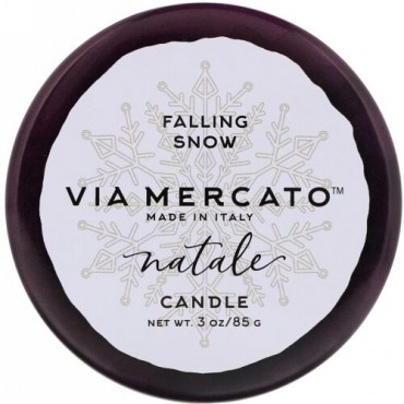 European Soaps, ヴィア・メルカート、ナターレ、キャンドル、降雪、3 oz (85 g) (Discontinued Item)