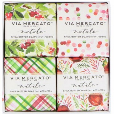 European Soaps, Via Mercato、シアバターソープセット、4個、各50 g