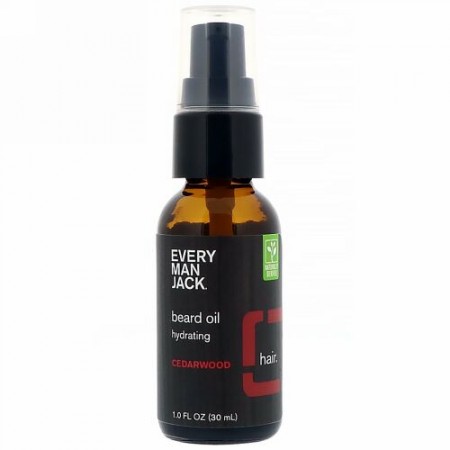 Every Man Jack, ビアードオイル、保湿、シダーウッド、1.0液体オンス（30 ml） (Discontinued Item)