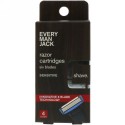 Every Man Jack, レイザーカートリッジ、6ブレード、敏感肌用、4カートリッジ (Discontinued Item)