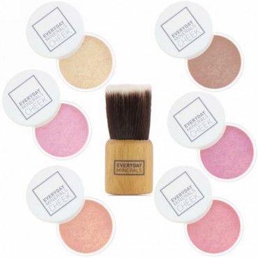 Everyday Minerals, 頬から頬へ、ブラシ・ハイライターパレット、7点セット (Discontinued Item)