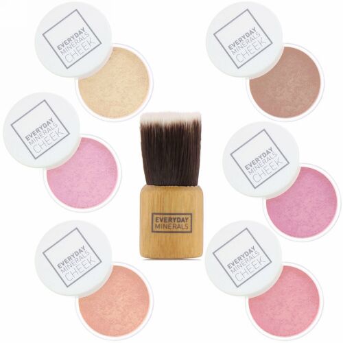 Everyday Minerals, 頬から頬へ、ブラシ・ハイライターパレット、7点セット (Discontinued Item)