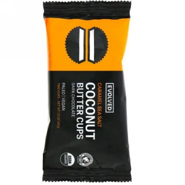 Evolved Chocolate, ダークチョコレート、ココナッツバターカップ、カラメルシーソルト、2カップ、1.5 oz (42 g) (Discontinued Item)