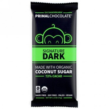 Evolved Chocolate, プライマルチョコレート、シグネチャーダーク、72％カカオ、2.5 oz (71 g) (Discontinued Item)