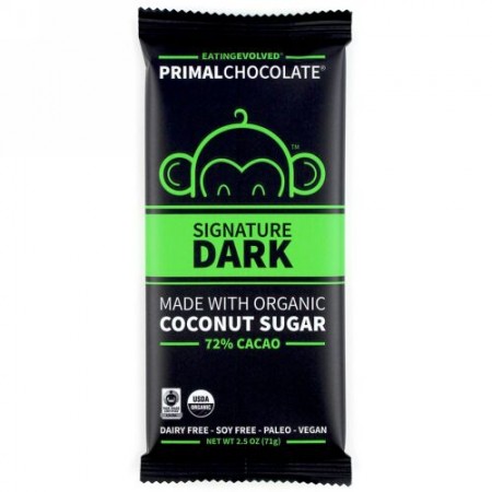 Evolved Chocolate, プライマルチョコレート、シグネチャーダーク、72％カカオ、2.5 oz (71 g) (Discontinued Item)