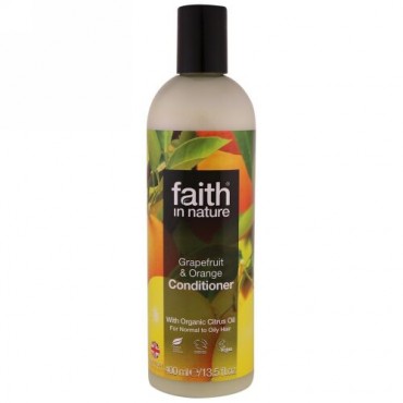 Faith in Nature, コンディショナー、ノーマルからオイルヘア向け、グレープフルーツ＆オレンジ、13.5液体オンス（400ml） (Discontinued Item)