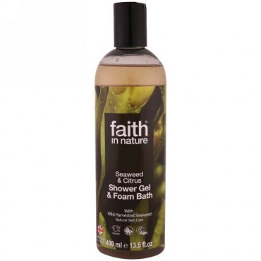 Faith in Nature, シャワージェル & フォームバス、海藻 & シトラス、13.5液量オンス (400 ml) (Discontinued Item)