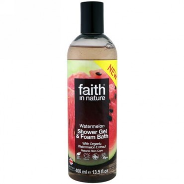 Faith in Nature, Shower Gel & Foam Bath, Watermelon, 13.5 fl oz (400 ml) (Discontinued Item)