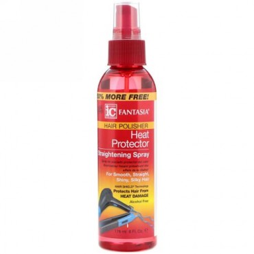 Fantasia, ICヘアポリッシャー、ヒートプロテクターストレート化スプレー、6液量オンス (178 ml) (Discontinued Item)